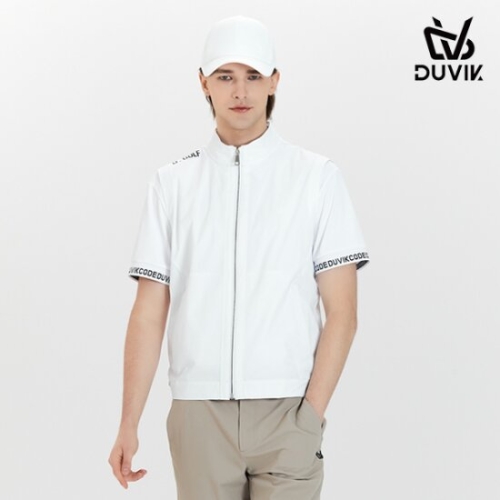 듀빅 gs 남성 풀집업 경량 펀칭 우븐 베스트 DF2MWV501WH