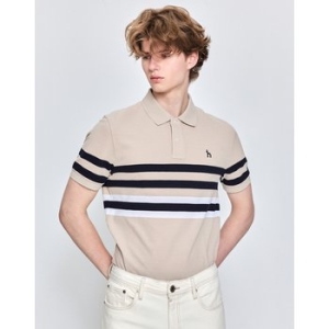 헤지스 컬러블럭 반팔 카라 티셔츠_HZTS5B434I2