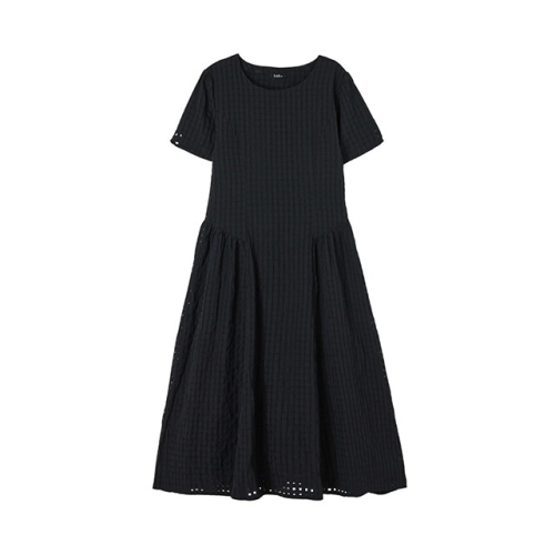 랩 체크 반소매 롱원피스 AR2WOS40