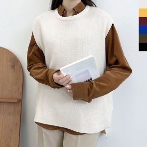 YAN 1043W 여자오버핏무지언발니트조끼 WB7860435129789