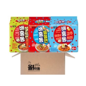 농심  배홍동비빔면4개 + 쫄쫄면4개 + 칼빔면4개
