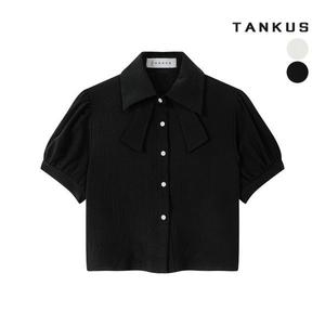 탱커스 여성 스판 진주 단추 반팔 블라우스 703641