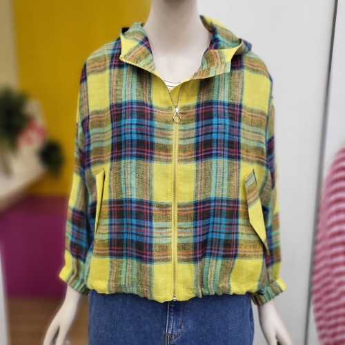 베네통 트로피아 체크 점퍼 BAJPB1531 YE