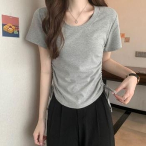 오노마 ONM 티셔츠 반팔 옆 슬림핏 셔링 크롭 U19 32617051