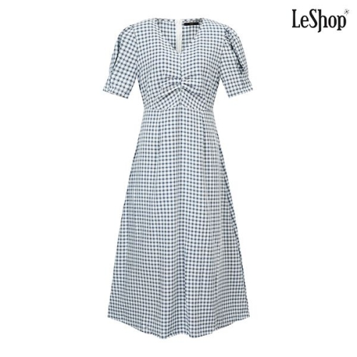 르샵 여성 체크 셔링 포인트 롱 원피스 DP2OW009A
