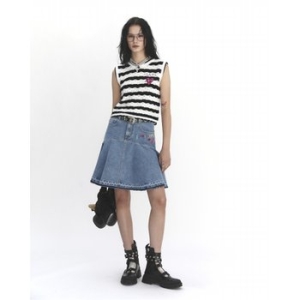 SJYP 움베르토 크루즈 플레어 헴 데님 스커트 PW2F3NSCC18WBL