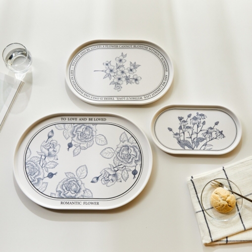 모던하우스 로맨틱플라워 오벌 멜라민쟁반 3P 세트