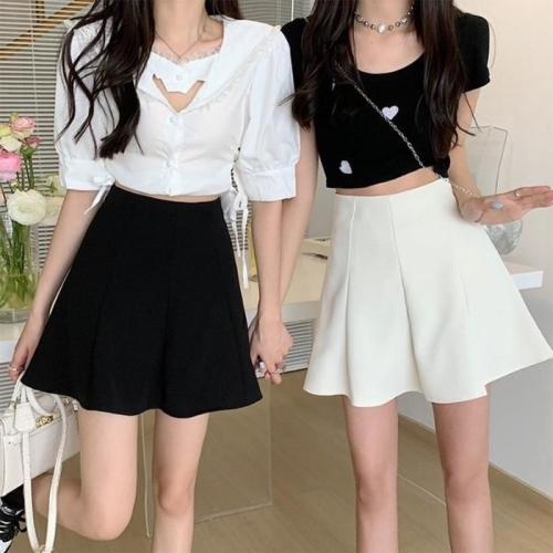 오노마 HOTBBA / 여자 플리츠 A라인 속바지 짧은 스커트 URK_463