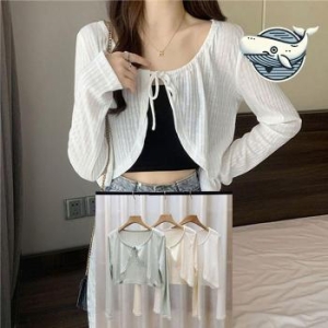 오노마 ONM 여름 팔뚝살 커버 가디건 크롭 리본 스트링 32100546