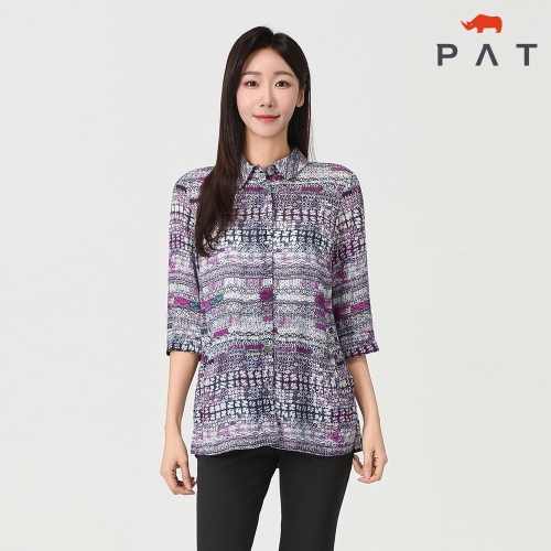 PAT 여성 여성 기하학 인견 블라우스_1J42517 51348_5009318374