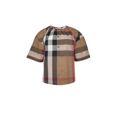 버버리 여성 GRETTON 체크 코튼 반팔 블라우스 80843121