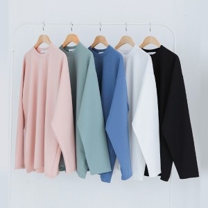 리빌모아 남자 링클프리 무지 베이직 긴팔 티셔츠 5C-TSA-Q070-아이보리