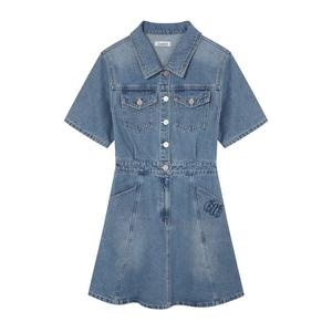 르샵 리에데 카라넥 뒤밴딩 데님 미니원피스 U1F22DOP010