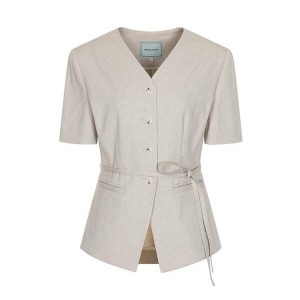 올리브데올리브 벨티드 브이넥 노카라 자켓 OH5MJ353