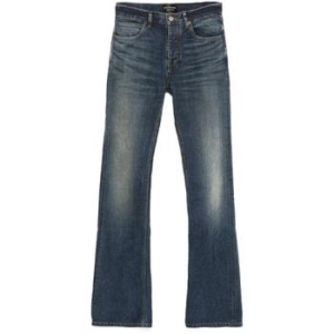 발렌시아가 워싱 백 로고 패치 코튼 데님 팬츠 1976854