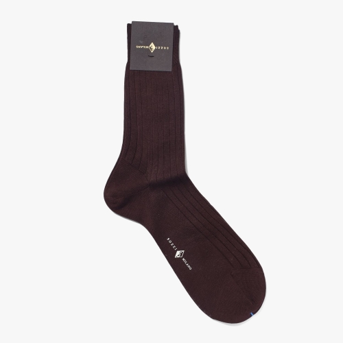 샌프란시스코마켓 SOZZI CALZE 소찌 칼제 CLASSIC SHORT RIB SOCKS SCOTTISH THREAD BROWN/ ZEE..