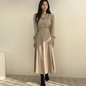 에이라인 자연스러운 롱 원피스 캐주얼 하객 스타일링 WFFS6XK35142429