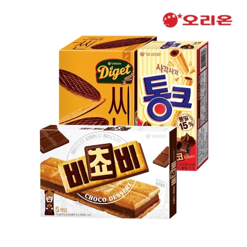 오리온  비쵸비 125g 5개 + 통크 45g 5개 + 다이제씬 84g 5개