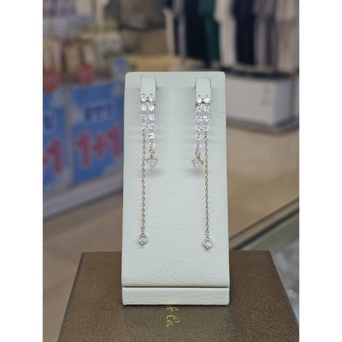 미라클  세이브존03 두줄 큐빅 드롭 귀걸이 AGgssd3333A