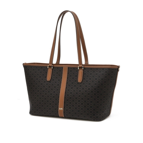 닥스 브라운 바넷 DD패턴 가죽배색 쇼퍼백_DCBA5E869W3