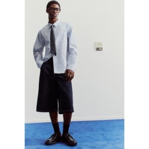 슈퍼 배기 데님 쇼츠 다크 데님 블루 1276629005