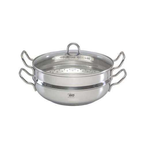 ELO  2단 스텐 웍 찜기 세트