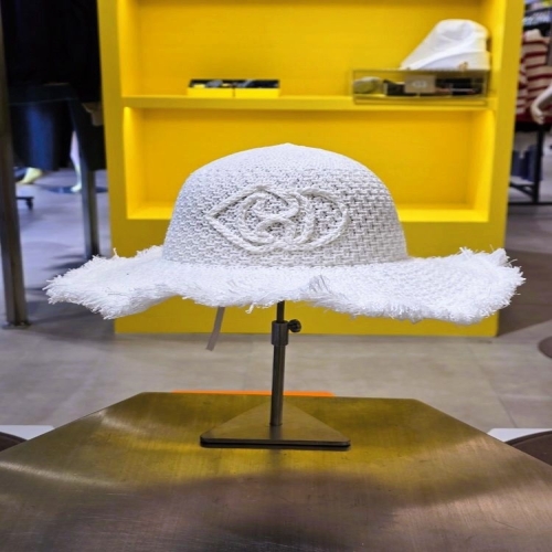 럭키슈에뜨 자수 포인트 와이드챙 라피아햇 LXRAM24430WHX Free 화이트