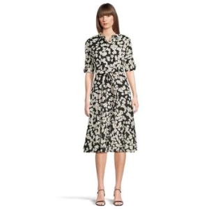 캘빈클라인 우먼 플로랄 코튼 셔츠 드레스 블랙 Pristine 378349