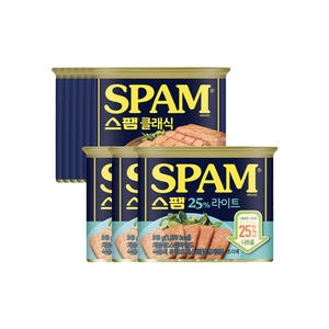CJ제일제당  스팸 클래식 340g 6개 + 스팸 25% 라이트 340g 3개