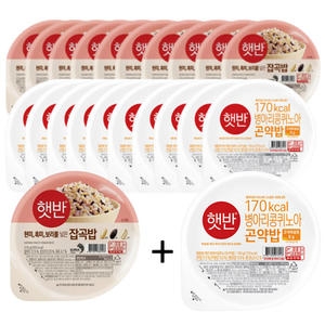 CJ제일제당  햇반 잡곡밥 210g 10개 + 병아리콩 퀴노아 곤약밥 150g 10개