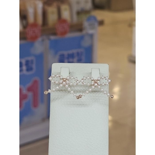 미라클  세이브존03 빅 리본 진주 실버 귀걸이 AGGSSD2288A