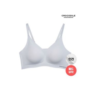 크로커다일 감탄 라이크라 인견쉘론 몰드부착 더블스트랩 브래지어