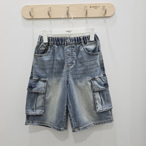 행텐주니어 행텐 모다시흥 풀밴딩 카고 데님 하프 팬츠 14520-056-402-10