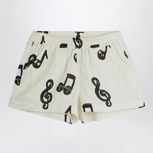 MINI RODINI White shorts with musical notes 2523016210CO/Q_MIRO-WHT