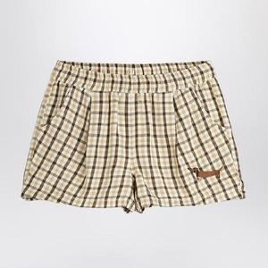 MINI RODINI Beige shorts with check pattern 2523016013CO/Q_MIRO-BG