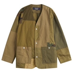 꼼데가르송 남성 처리 멀티 패브릭 자켓 카키 HO-J017-051-1