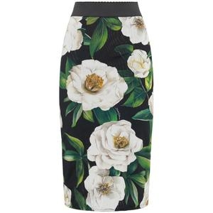 돌체앤가바나 Gardenia 프린티드 marquisette 미디 스커트 치마 10478229 여성