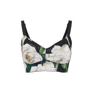 돌체앤가바나 Gardenia 프린티드 marquisette 크롭 탑 10478334 여성