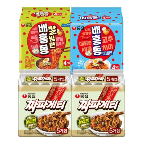 농심  짜파게티10개 + 배홍동 비빔면4개 + 배홍동 칼빔면4개