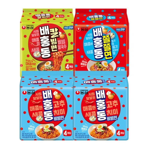 농심  배홍동 비빔면8개 + 배홍동 쫄쫄면4개 + 배홍동 칼빔면4개