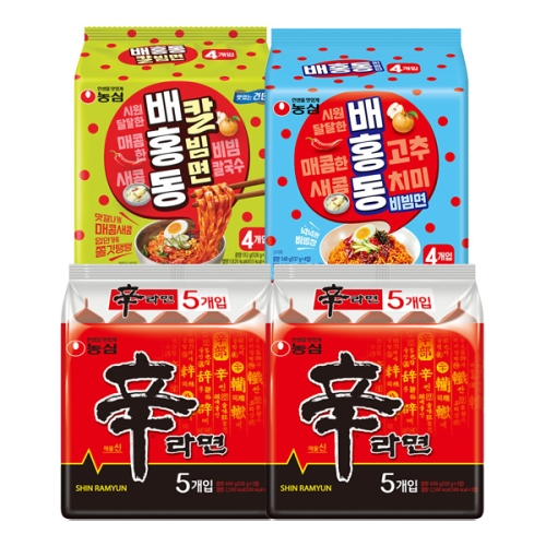농심  신라면10개 + 배홍동 비빔면4개 + 배홍동 칼빔면4개