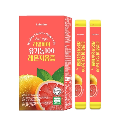  에버스 리얼하이 유기농100 레몬자몽즙 15g 14포 [1개]