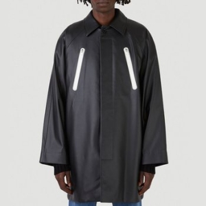 윈 햄린 프론트 지퍼 포켓 비스코스 나일론 코트 블랙 WH019KN2000AA