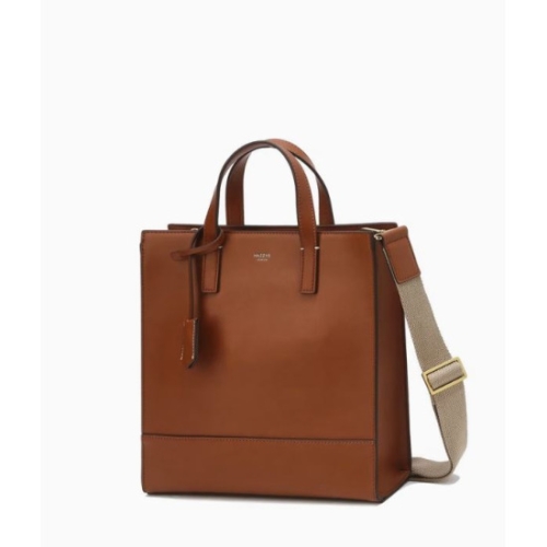 헤지스 ACC 브라운 로고배색 공용 토트백_HJBA5F886W3