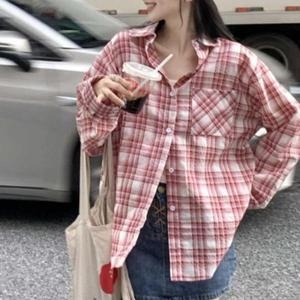 셀러허브 텔톤 오버핏내추럴 긴팔 체크 셔츠 봄가을 남방 꾸안꾸 S31587860