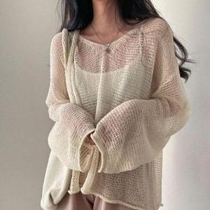 셀러허브 캐주얼 베이트렌직 여성 봄 여름 올데이 브이넥 시스루 그 S32190134