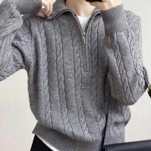 셀러허브 꽈배기 여자트렌 캐주얼 패턴 반집업 필수템 카라 긴팔 하 S32199290