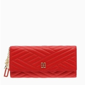 닥스 레드 칼라일 엠보 가죽 골드DD 3단 장지갑_DCWA5F261R2