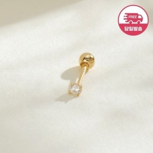 비앤비골드  14K 심플 샤이닝 큐빅 피어싱 2mm 한쪽 JAE4046