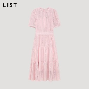 리스트 여성 펀칭 레이스 티어드 원피스 TWWOPP62180